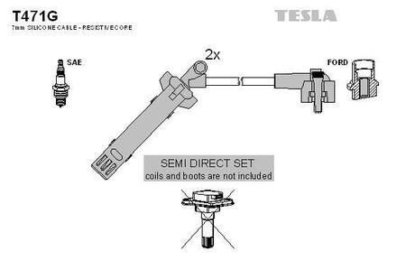 T471G TESLA Комплект проводов Ford Galaxy 2.3 16V 97-> (2провода)