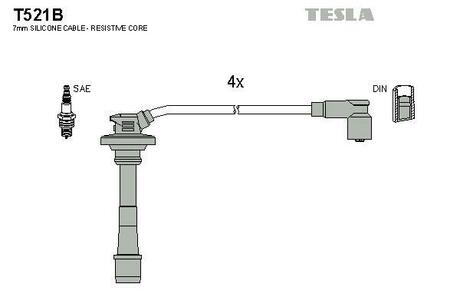 T521B TESLA Провода зажигания