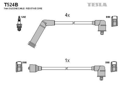T524B TESLA Провода зажигания