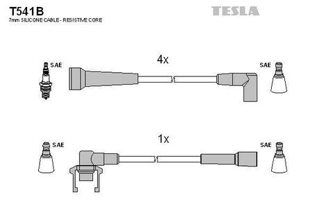 T541B TESLA Провода зажигания