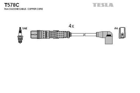 T578C TESLA Провода зажигания
