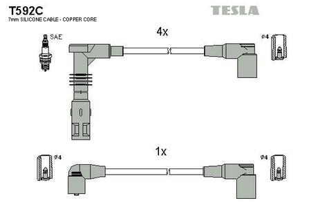 T592C TESLA Провода зажигания