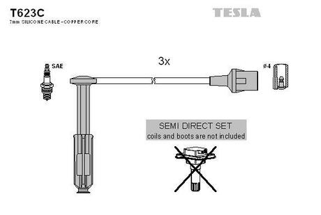 T623C TESLA Провода зажигания