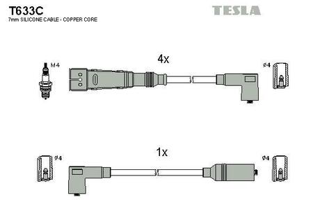 T633C TESLA Провода зажигания
