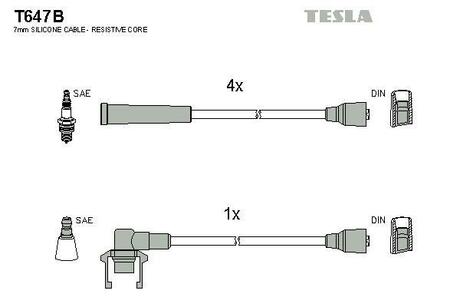 T647B TESLA Провода зажигания