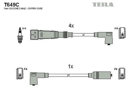 T649C TESLA Провода зажигания