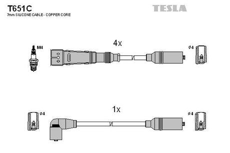 T651C TESLA Провода зажигания