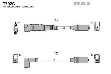 T702C TESLA Провода зажигания
