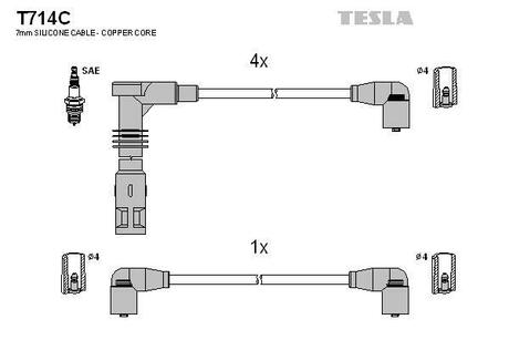 T714C TESLA Провода зажигания