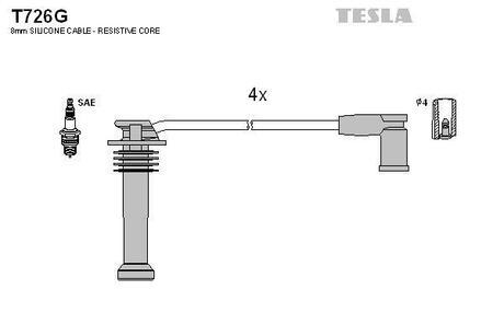 T726G TESLA Провода зажигания