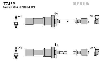 T745B TESLA Провода зажигания