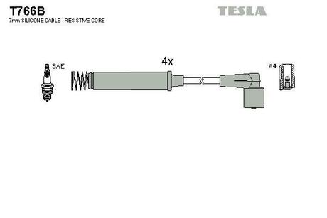T766B TESLA Провода зажигания