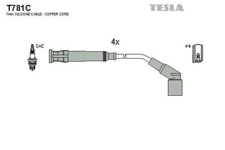 T781C TESLA Провода зажигания