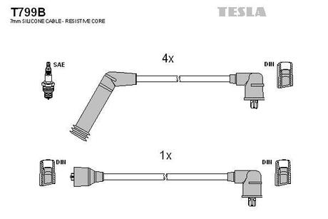 T799B TESLA Провода зажигания