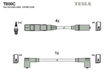 T800C TESLA Провода зажигания