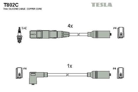 T802C TESLA Провода зажигания