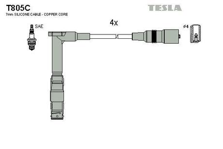 T805C TESLA Провода зажигания