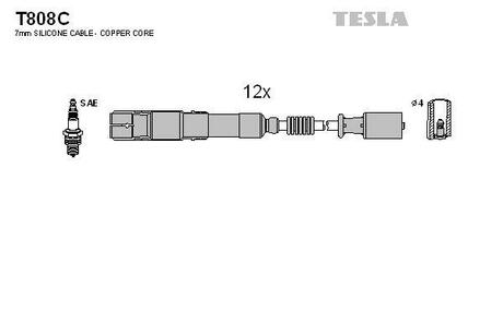 T808C TESLA Провода зажигания
