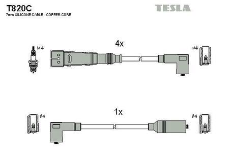 T820C TESLA Провода зажигания