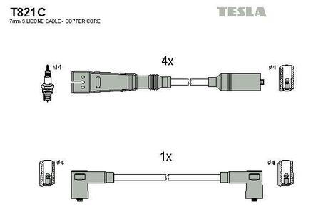 T821C TESLA Провода зажигания