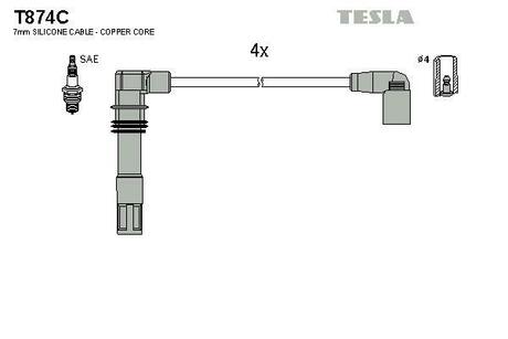 T874C TESLA Провода зажигания