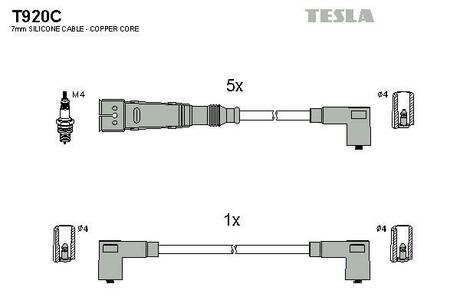 T920C TESLA Провода зажигания