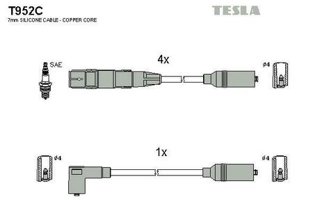 T952C TESLA Провода зажигания