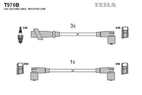 T970B TESLA Провода зажигания