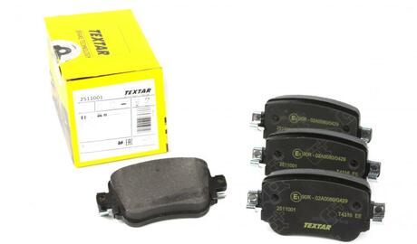 2511001 TEXTAR Колодки тормозные дисковые задние AUDI A1 / SEAT Leon / SKODA Octavia 1.0-2.0i / TDi 12- с противошумной пластиной Q+