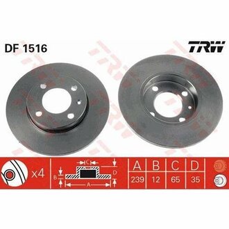 DF1516 TRW Тормозной диск