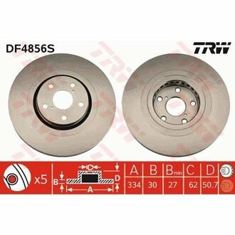 DF4856S TRW Диск тормозной передн прав LEXUS: GS 05 -