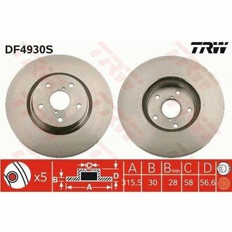 DF4930S TRW Диск тормозной
