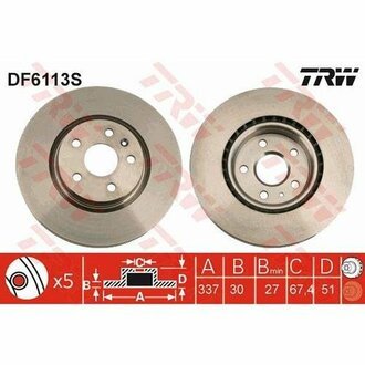 DF6113S TRW Тормозной диск