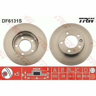 DF6131S TRW Диск тормозной NISSANU NU400 2.3 dCi/2.3 dCi RWD 11-