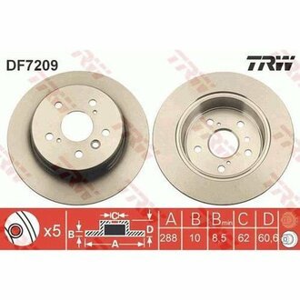DF7209 TRW Тормозной диск