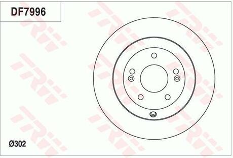 DF7996 TRW Диск тормозной задн HYUNDAI: SANTA FE II 2.4/2.4 4x4/3.3 06-, SANTA FE III 3.0 GDi/3.0 GDi 4WD 12- \ KIA: SORENTO II 2.4 GDI 4WD 09-