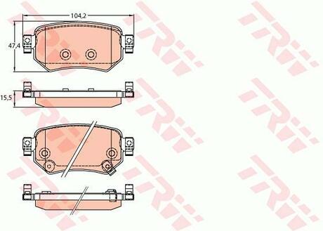 GDB3632 TRW Колодки тормозные дисковые задн Mazda 6 13- (электроручник)