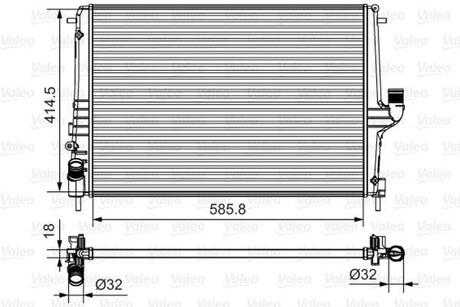 735635 Valeo Радиатор системы охлаждения DACIA: DUSTER 1.5DCi/1.6i 16V 10-, LOGAN 1.5DCi/1.6i 16V 06-, SANDERO 1.5DCi 08- \ LADA: LARGUS 1.6i 16V 12- \ RENAULT: LOGAN I 1.5DCi/1.6i 16V 07-