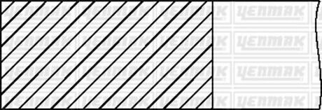 91-09302-050 YENMAK Кольца поршневые 1 цилиндр, SEAT / SKODA / VOLKSWAGEN, =77,01, 1.2x1.5x2.5, 0.5