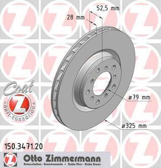 150.3471.20 ZIMMERMANN Диск тормозной BS BMW Coated RIGHT