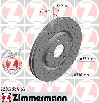 230.2384.52 ZIMMERMANN Диск тормозной BS FIAT/CHRYSLER/DODGE/VW SPORT Z