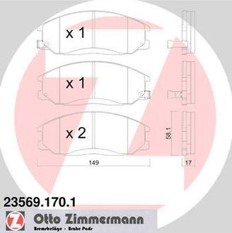 235691701 ZIMMERMANN Комплект тормозных колодок, дисковый тормоз