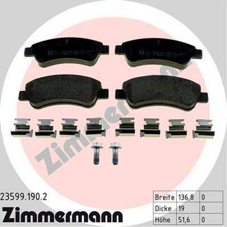 23599.190.2 ZIMMERMANN Тормозные колодки SBB PSA, Opel incl. accessory