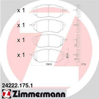 242221751 ZIMMERMANN Тормозные колодки SBB Subaru