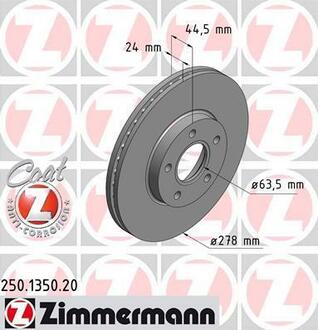 250135020 ZIMMERMANN Тормозной диск
