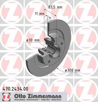 470.2434.00 ZIMMERMANN Диск тормозной BS RENAULT incl. bearing set
